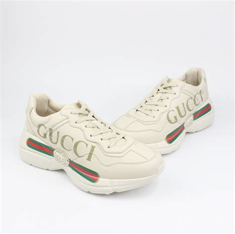 rhyton gucci logo leather sneaker price in malaysia|Gucci rhyton black and white.